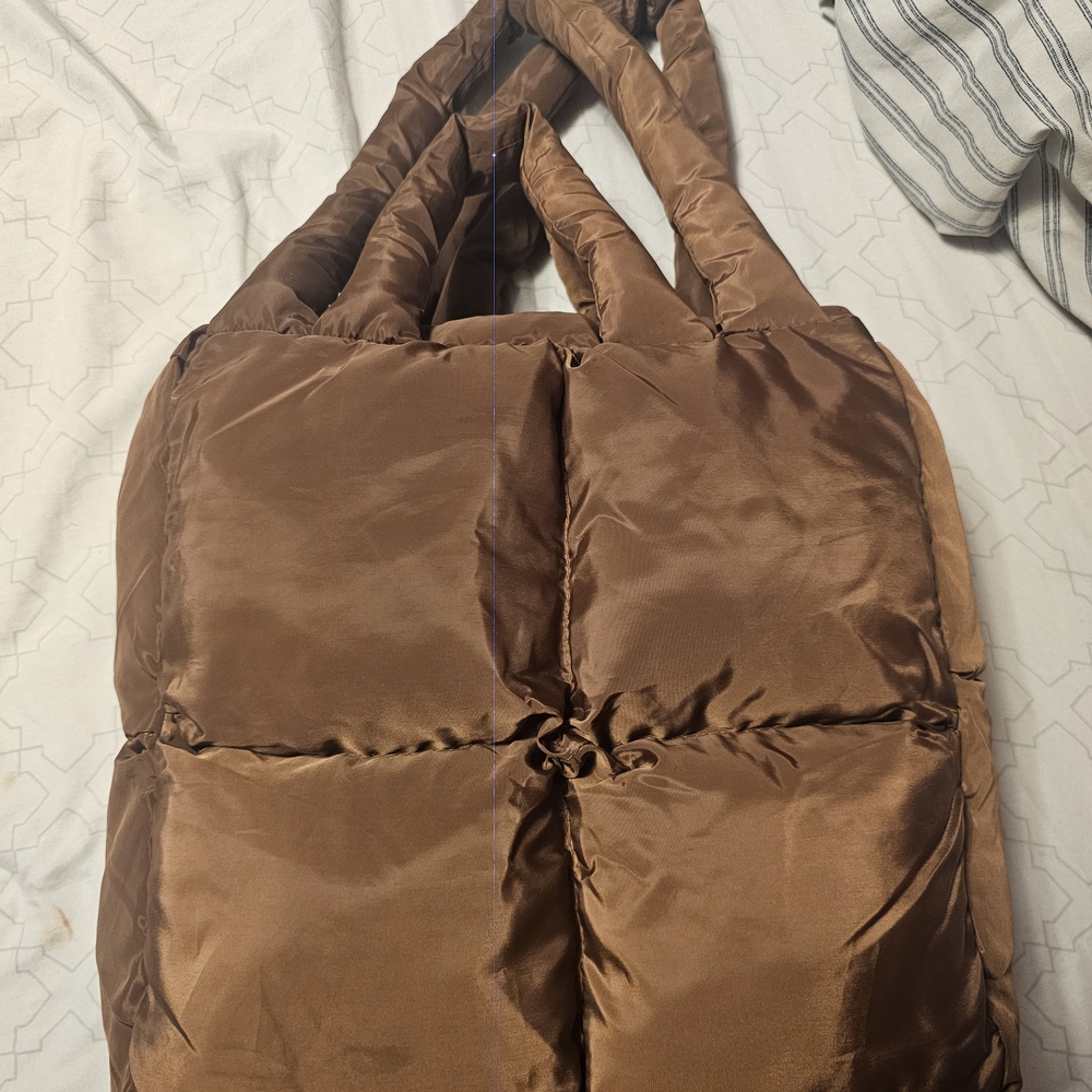 Brown Quilted Tote Bag